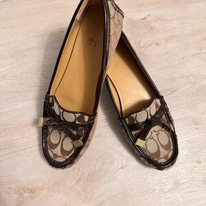 Coach Brown Signature Pattern Loafers